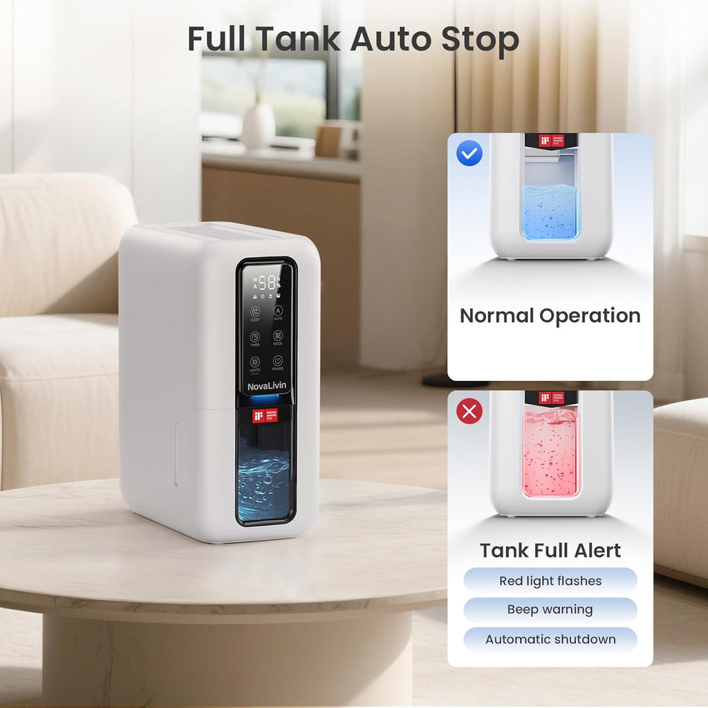 Dehumidifier for Home, Dehumidifiers for Bathroom, Bedroom, Living room, Closet with 68 OZ Water Tank