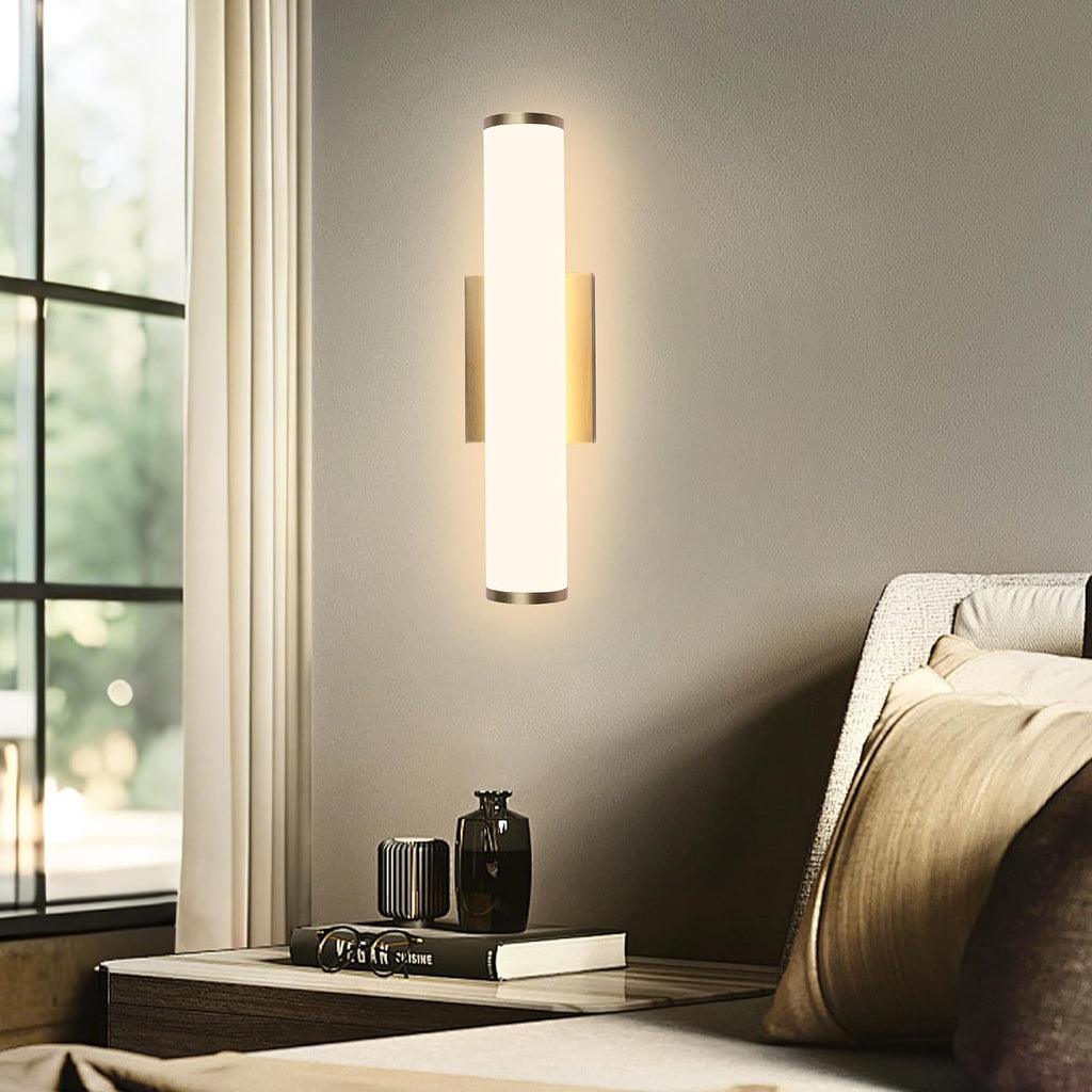 16in Modern Wall Sconces, Dimmable Bathroom Vanity Lights, 3000K Warm White LED Indoor Sconces Lighting for Bathroom