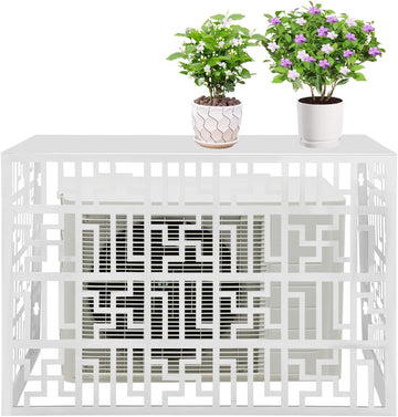 Air Conditioner Fence, White Aluminum Alloy Outdoor Privacy Screens, Air Conditioner Screen Panels for AC Unit