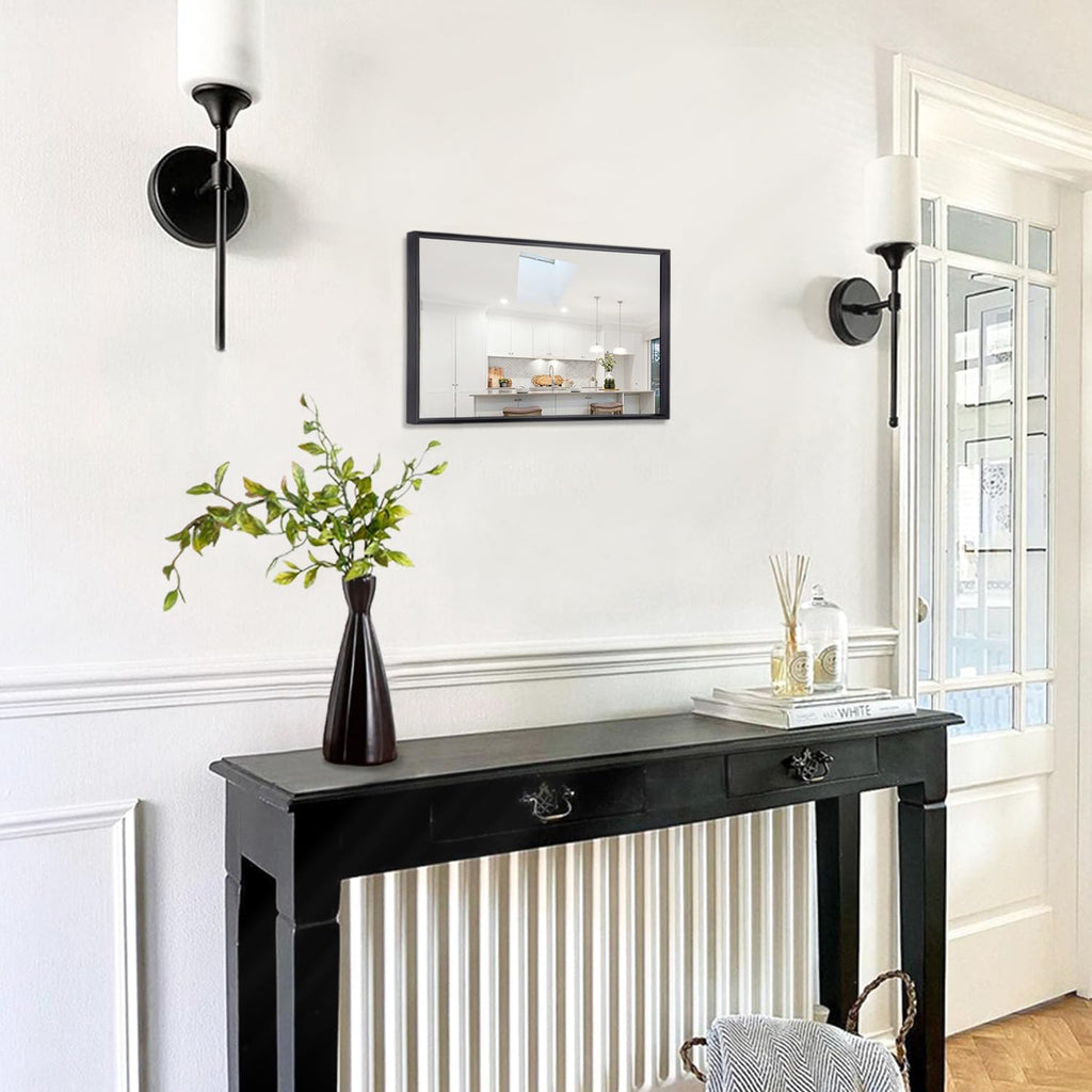 Mirrors for Wall Rectangular Metal Framed Mirror Modern Decorative Bedroom Living Room Bathroom Vertically or