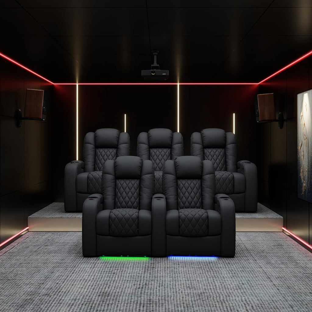 Home Theater Seating Top Grain Leather Zero Gravity Recliner Chair Power Headrest Recline Movie Seat Gaming 7 Colors
