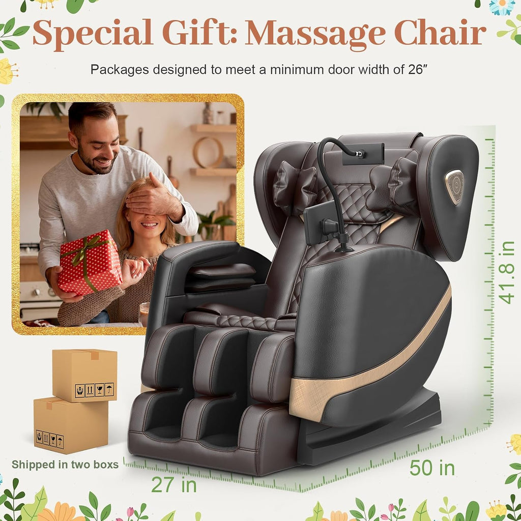 Massage Chair Full Body Zero Gravity Recliner, 2026 New Version | 14 Shiatsu Rollers, 10 Airbags, 5 Auto Modes