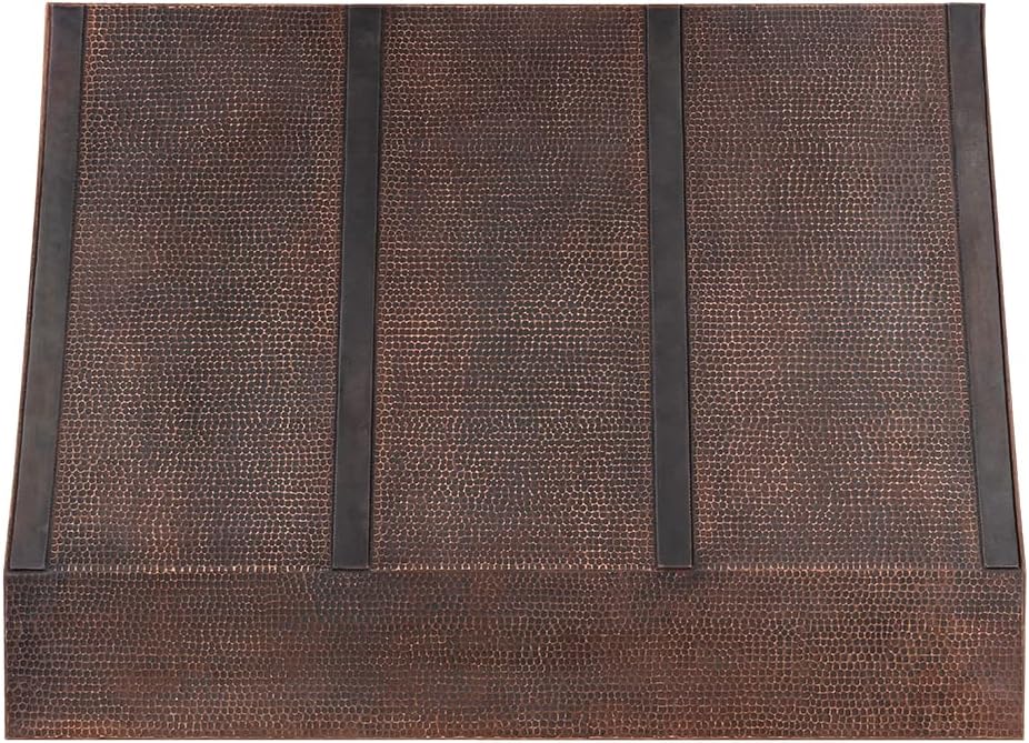 48 Inch Copper Island Mount Range Hood 610 CFM LED Lights Dishwasher-Safe Baffle Filters