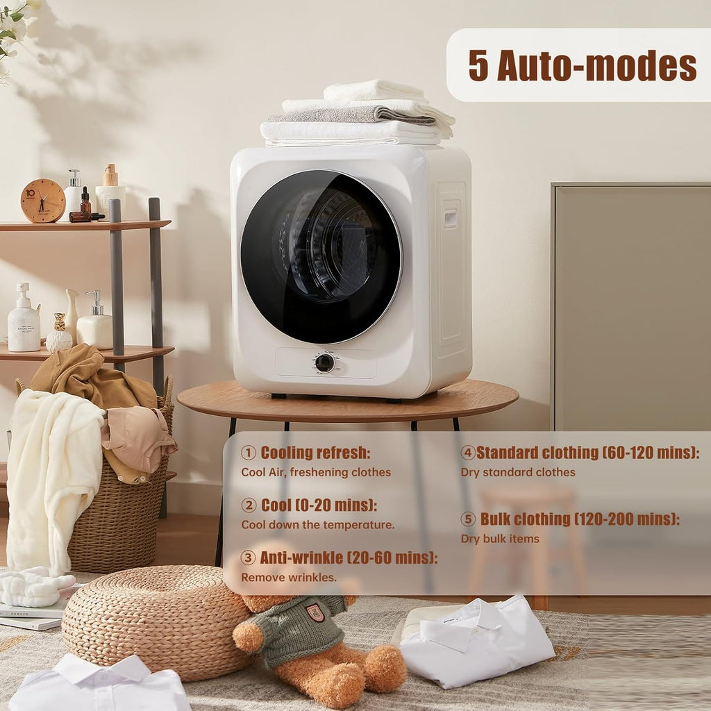 Portable Washer and Dryer Combo Set, 18 lbs Fully Automatic Washing Machine, 1.5CuFt Portable Dryers, Compact Washer