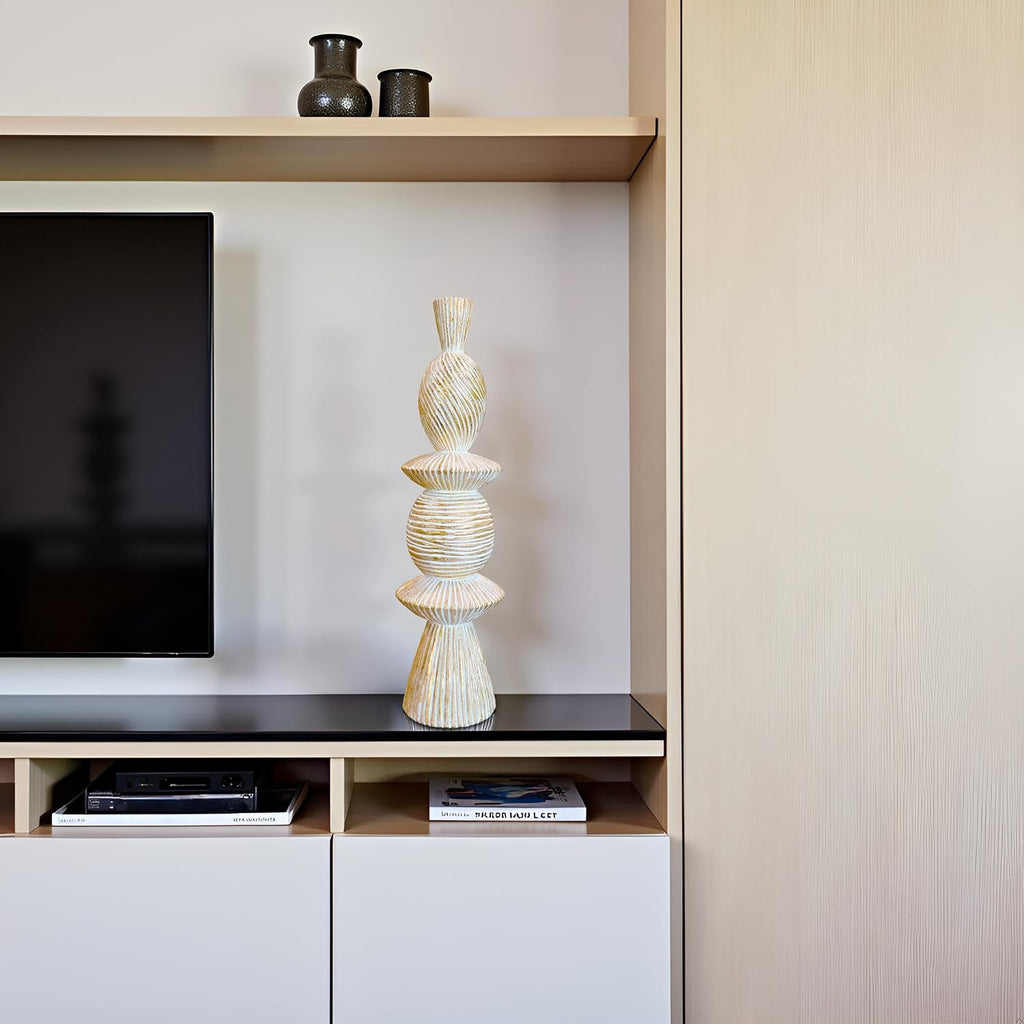 15" Modern Abstract Tower Decorative Sculpture, Chess Sculptures,Home Decor,Coffee Table Statues,Shelf Top Decor