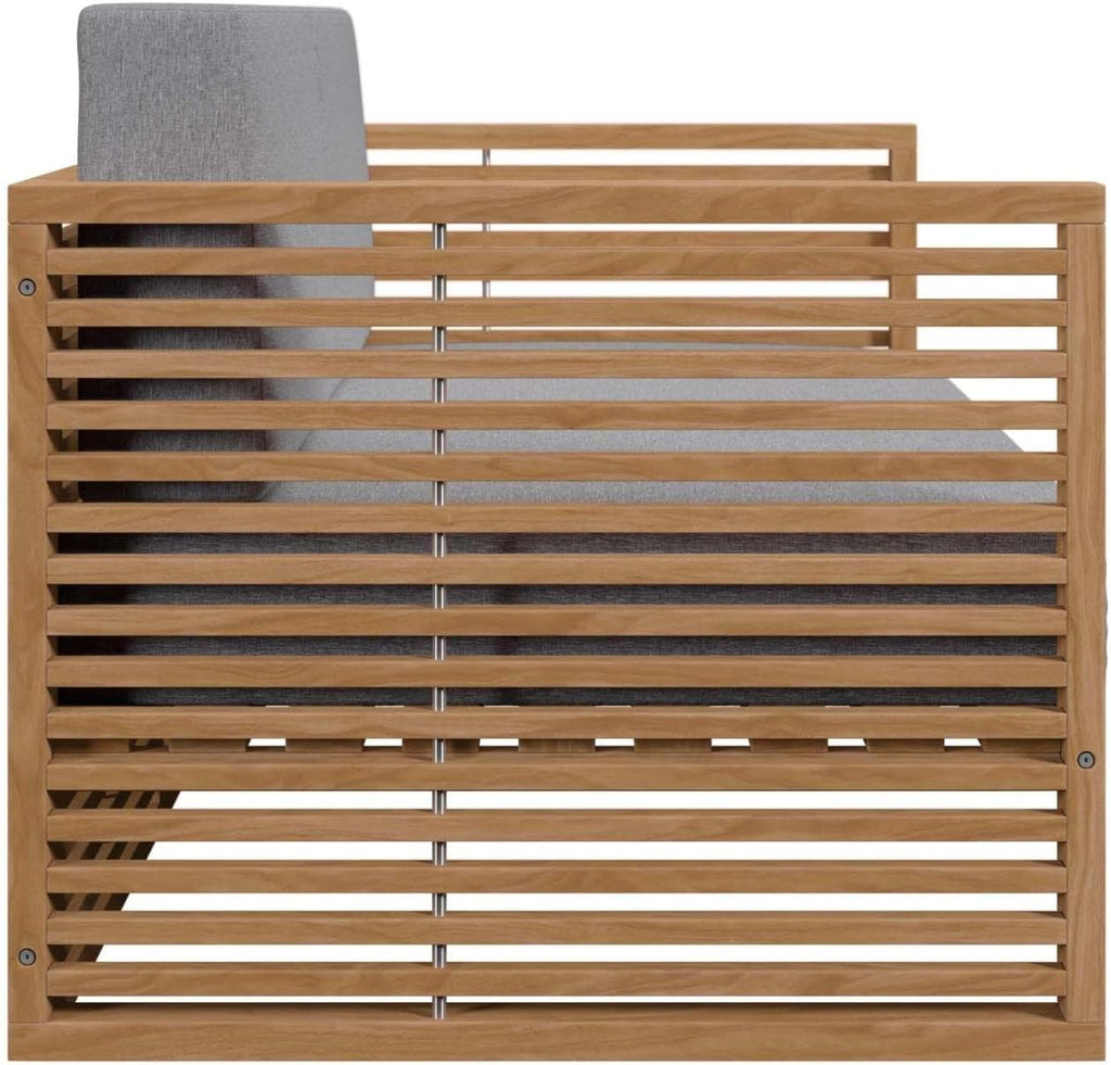 Carlsbad 6-Piece Teak Wood Outdoor Patio Set in Natural/Gray