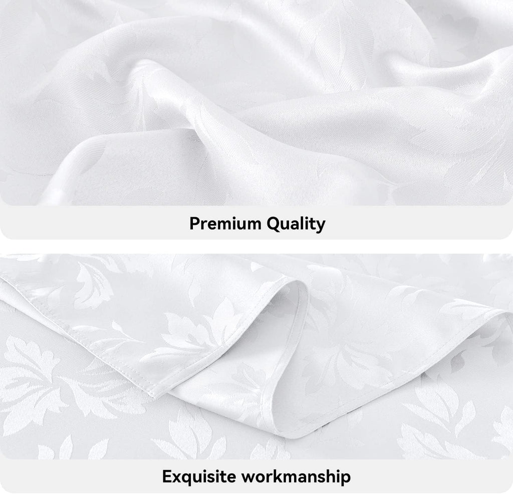 Jacquard Rectangle Tablecloth - Waterproof Damask Floral Pattern Decorative Table Cloths Heavy Weight Fabric Table