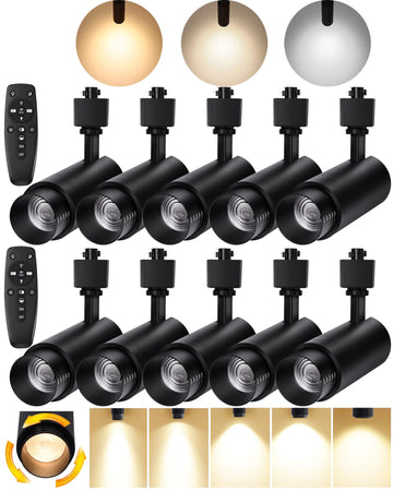 Zoomable LED Track Lighting Heads,2700K-6500K Stepless Dimming H Type Dimmable Rail Ceiling Track Lights Fixtures