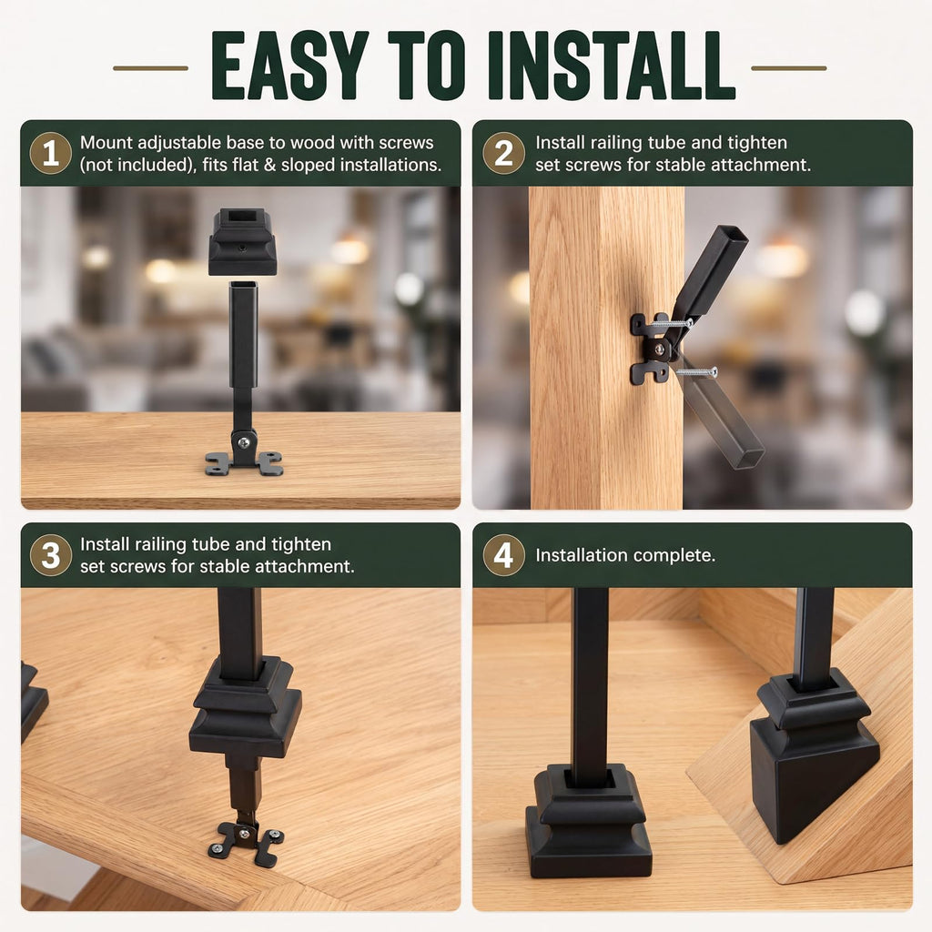 50 Pack Angle Adjustable Connectors for 1/2'' Square Balusters