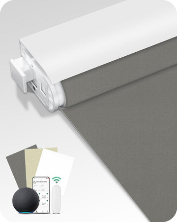Motorized Blinds with Remote (Smoky Gray, )