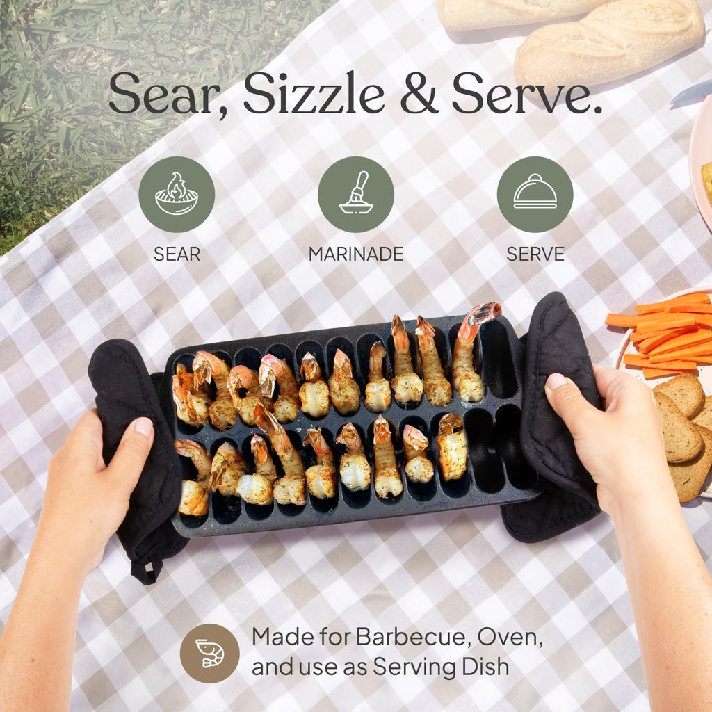 Cast Iron Shrimp Grill Pan