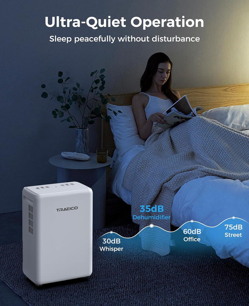 2000 Sq.ft Dehumidifier for Basement, 30 Pint Dehumidifiers for Home Large Room Bedroom Bathroom with Drain Hose