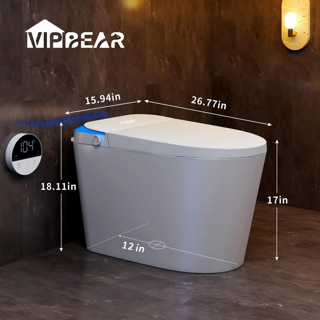 Smart Toilet with Powerful Flush, Auto Open/Close Lid