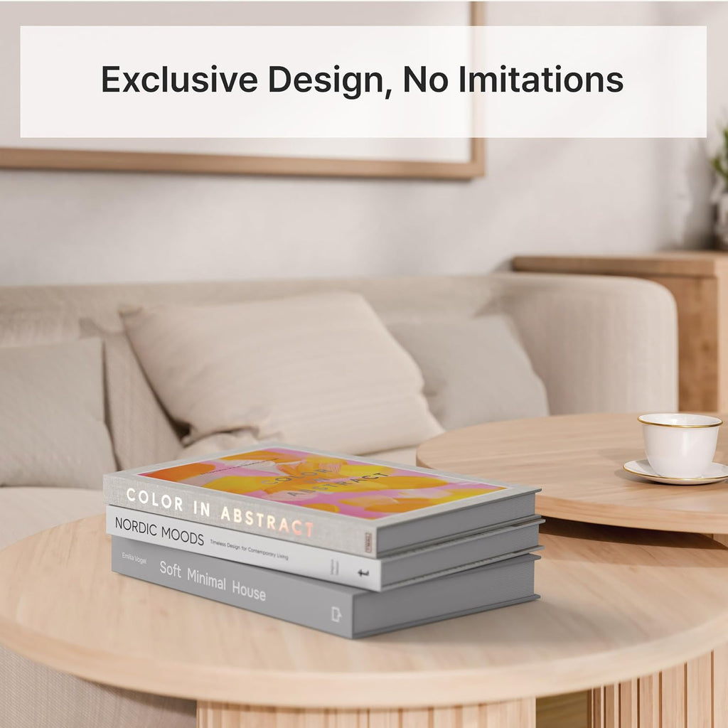 Decorative Books, Set of 4 Faux Book Storage Boxes for Coffee Table | Hardcover faux books with magnetic closure