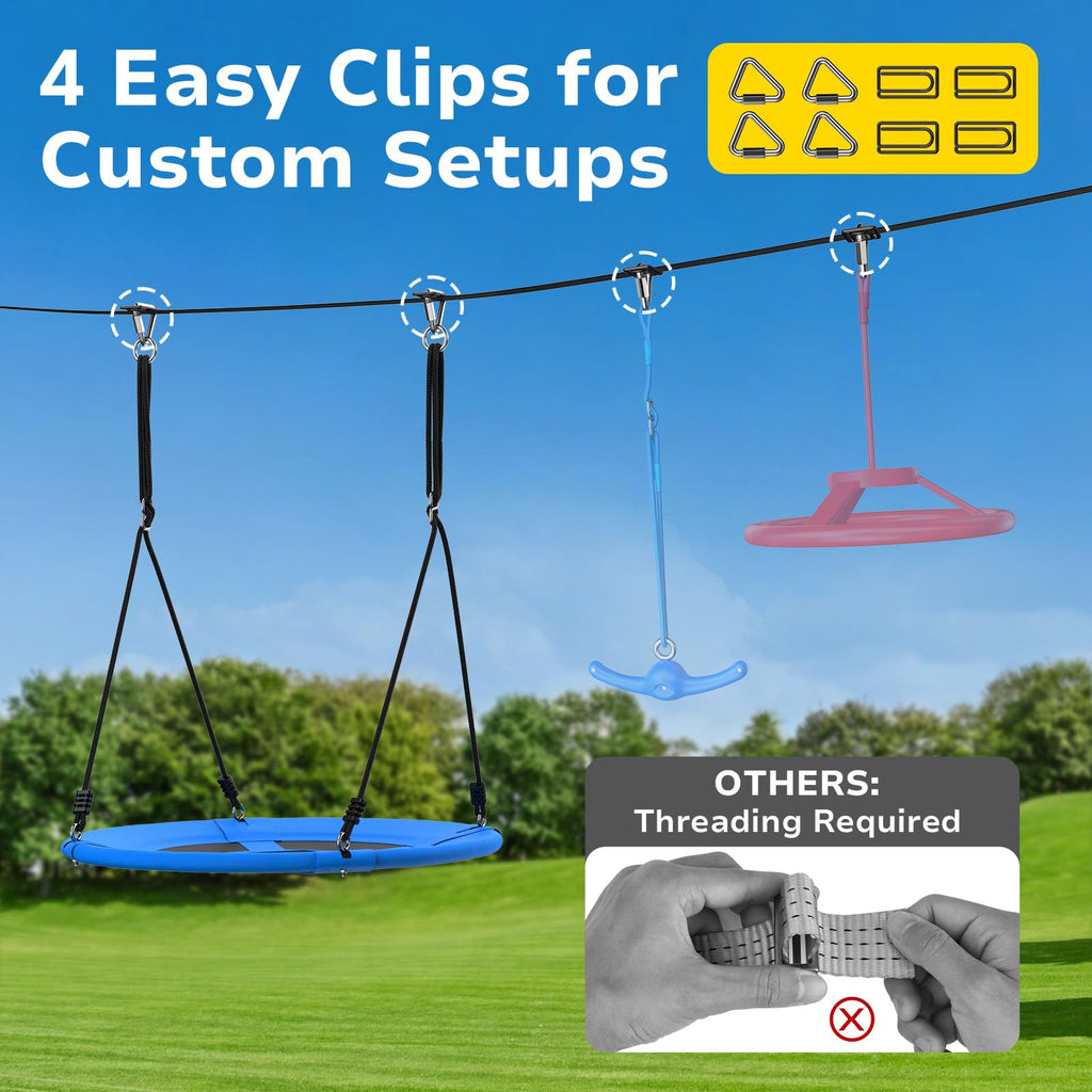 Slackline Swing Set for Backyard Between Trees for Kids and Adults