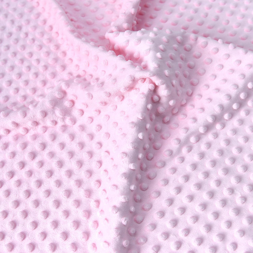 Pink Minky Dot Fabric, by The Yard, 36"x59"