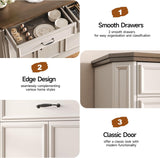 55" Sideboard Buffet Cabinet with 2 Storage Drawers & 4 Doors