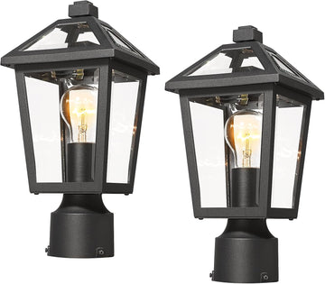 Outdoor Post Lights Fixtures, Lamp Post Light Fixture Black Finish