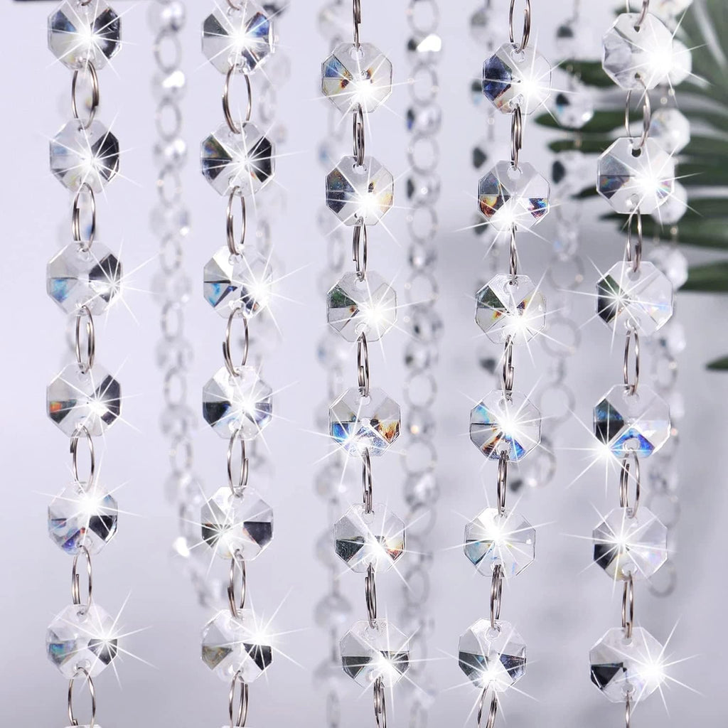 33ft Acrylic Crystal Beads Garland 14mm Chandelier Gem Beads Chain Hanging Crystals Beads Strings for Wedding Party