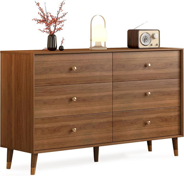 6-Drawer Dresser, Solid Wood Frame, Sturdy and Spacious Design, Modern Bedroom Storage Organizer, Multi-Functional