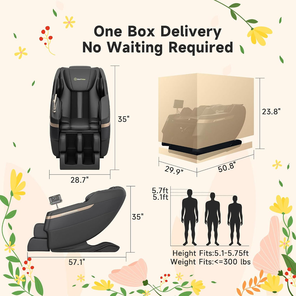 Full Body Shiatsu Massage Chair Relaxation | Zero Gravity Recline, Pre-Assembled, 6 Auto Modes, Foot Massage, Waist &