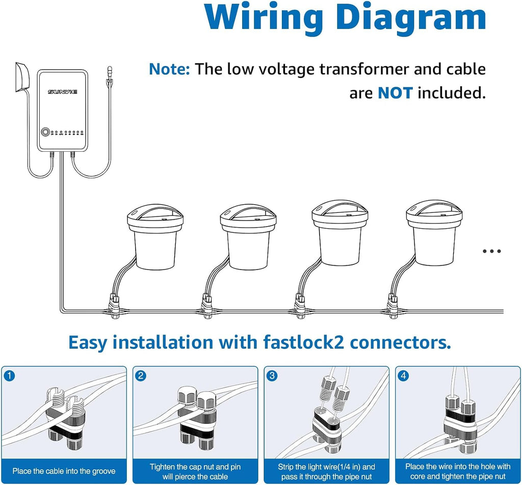 5W Low Voltage Landscape Lighting Anti-Glare Outdoor In-Ground Lights 3000K Well Lights Low Voltage with Wire