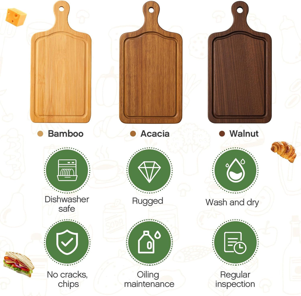 10 Pcs Mini Wooden Charcuterie Board Bulk, Small Wood Cutting Board for Crafts Laser Engraving with Knives Organza