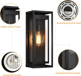 19" Outdoor Wall Lights, 2 Pack Large Size Matte Black Outdoor Sconce Lights with Clear Glass Shade, Waterproof Porch Lighting Exterior Light Fixture for Front Door, Garage A123-B0F2MVNFBY