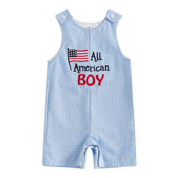 My First 4th Of July Baby Girl Boy Outfit American Flag Sleeveless Overalls Stars And Stripes Romper Memorial Day