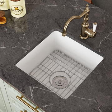 Undermount Kitchen Sink 18" W x 18" H Fireclay Single Bowl