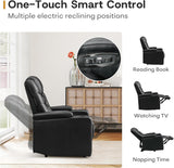 ANJ Power Recliner Chair with USB Port, Electric PU Leather Home Theater Seating for Living Room