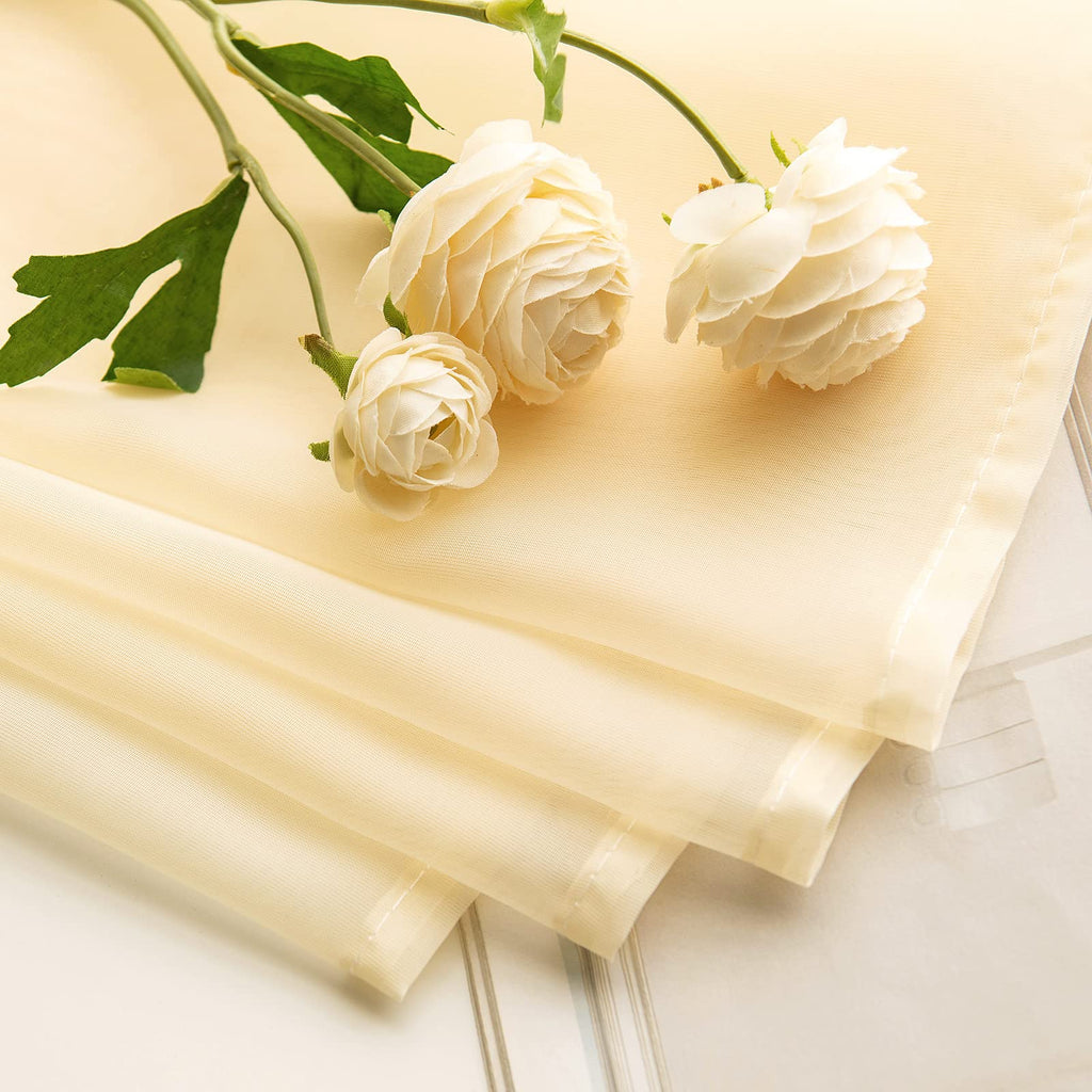 Sheer Scarf Valance Extra Long Window Treatment 54"x144" Cream Beige
