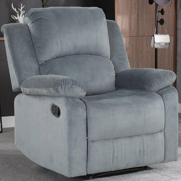 Manual Recliner Chair, Soft Fabric Overstuffed Recliner Single Sofa Chair , Heavy Duty and Safety Reclining Mechanism