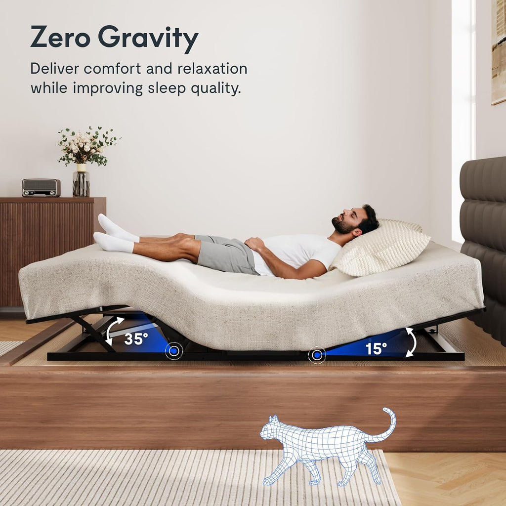 S3K-Lite King Adjustable Bed Base, Zero Clearance & Zero Gravity