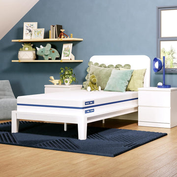 Kids 8" Full Memory Foam Mattress, 2-Side Design, Ages 3-12+ | Pressure Relieving Memory Foam, Fiberglass Free