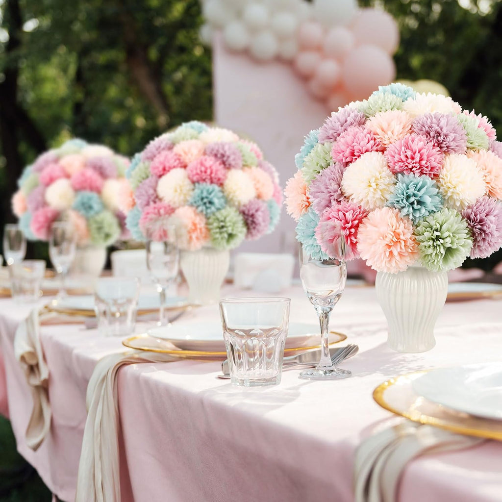 36 Pcs Pastel Artificial Chrysanthemum Flowers Faux Flower Ball Bouquet Silk Fake Marigold Mum for Easter St Patricks