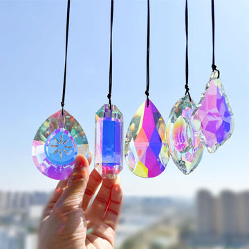 5Pcs 3-inch Crystal Sun Catcher Prisms for Windows Garden Patio