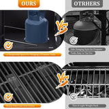 6-Burner Propane Gas Grill with Side Burner, 72,000 BTU BBQ Grill with Porcelain-Enameled Cast Iron Grates, Built-In Thermometer and Oil Tray for Outdoor Patio