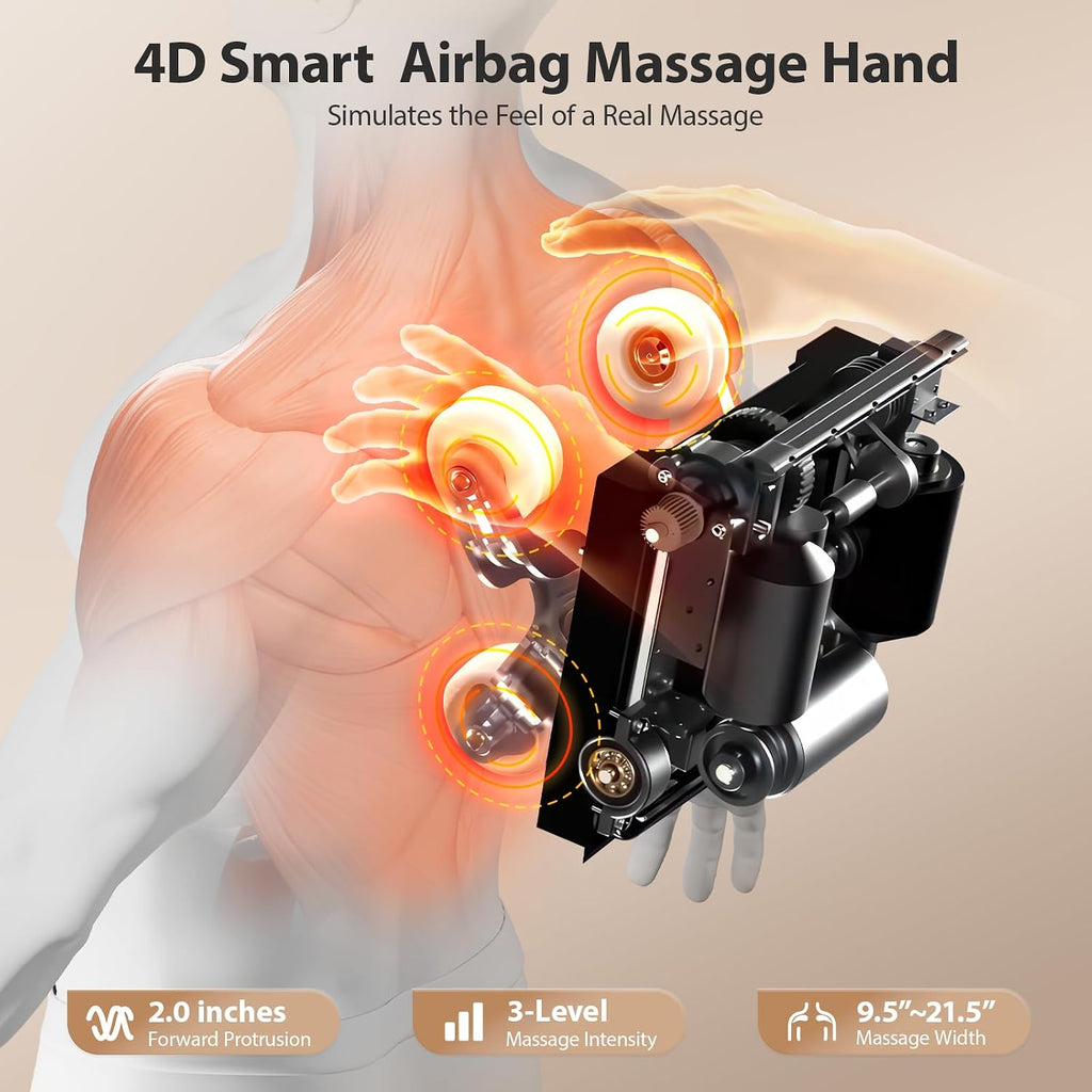 4D Massage Chairs Full Body-53.2" Ultra Long SL Track,32 Airbags | Zero Gravity,Full-Body Air Compression,Core