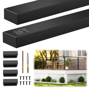 8FT Stainless Steel Black Handrail for Deck Cable Railing System