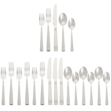 Silverware, 20-Piece Stainless Steel Flatware Set, Dishwasher Safe, Service for 4, Bistro