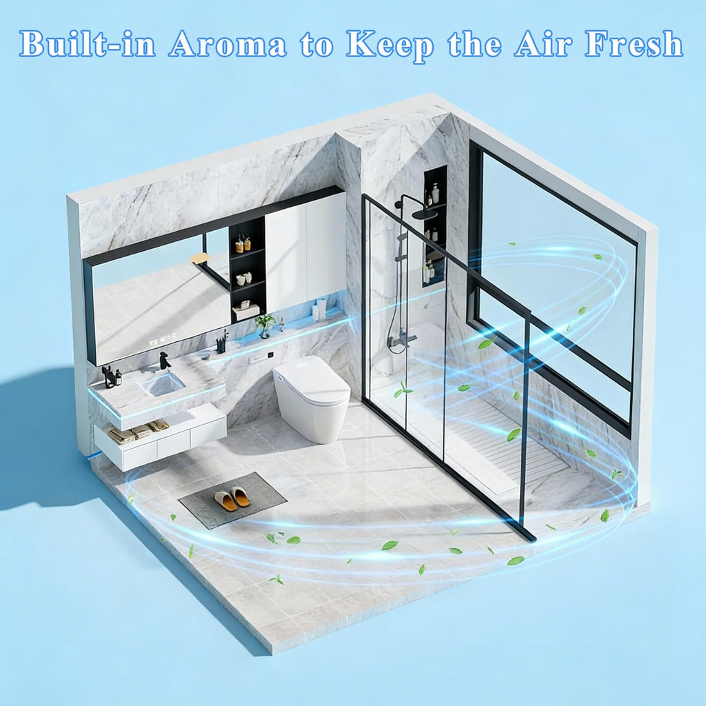 One-Piece Smart Toilet, Premium Care with Women's Front Wash, Auto Open Lid, Instant Warm Water & Warm Air Dryer