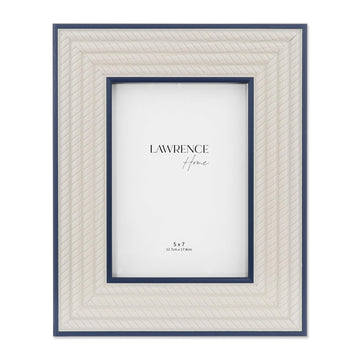 5x7 Breem Frame -Navy with White Rope
