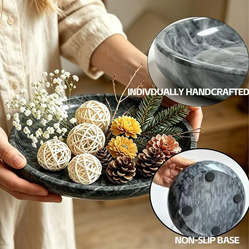 Natural Marble Bowl & Decorative Bowl,7.8" Multi-Purpose Decor Storage Dish | Modern Home Decor Key Bowl , Fruit