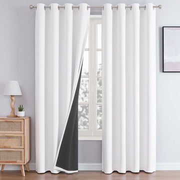 White 100% Blackout Curtains 84 Inches Long 2 Panels