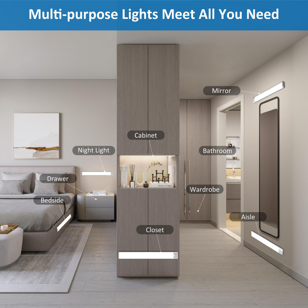 15.9 inch Motion Sensor Under Cabinet Lights, Cool White, 2-Pack