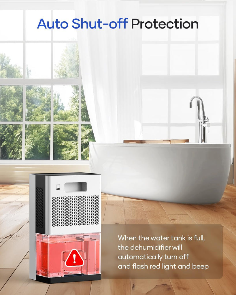 Dehumidifier, 95 OZ Water Tank Dehumidifiers for Home with Auto Shut Off