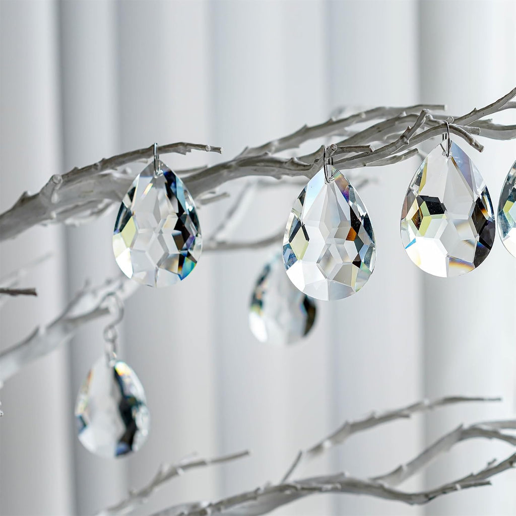 10 Pcs 50mm Clear Crystal Teardrop Pendants Chandelier Parts - Clear Crystal Teardrop Prisms Pendants 50mm Chandelier