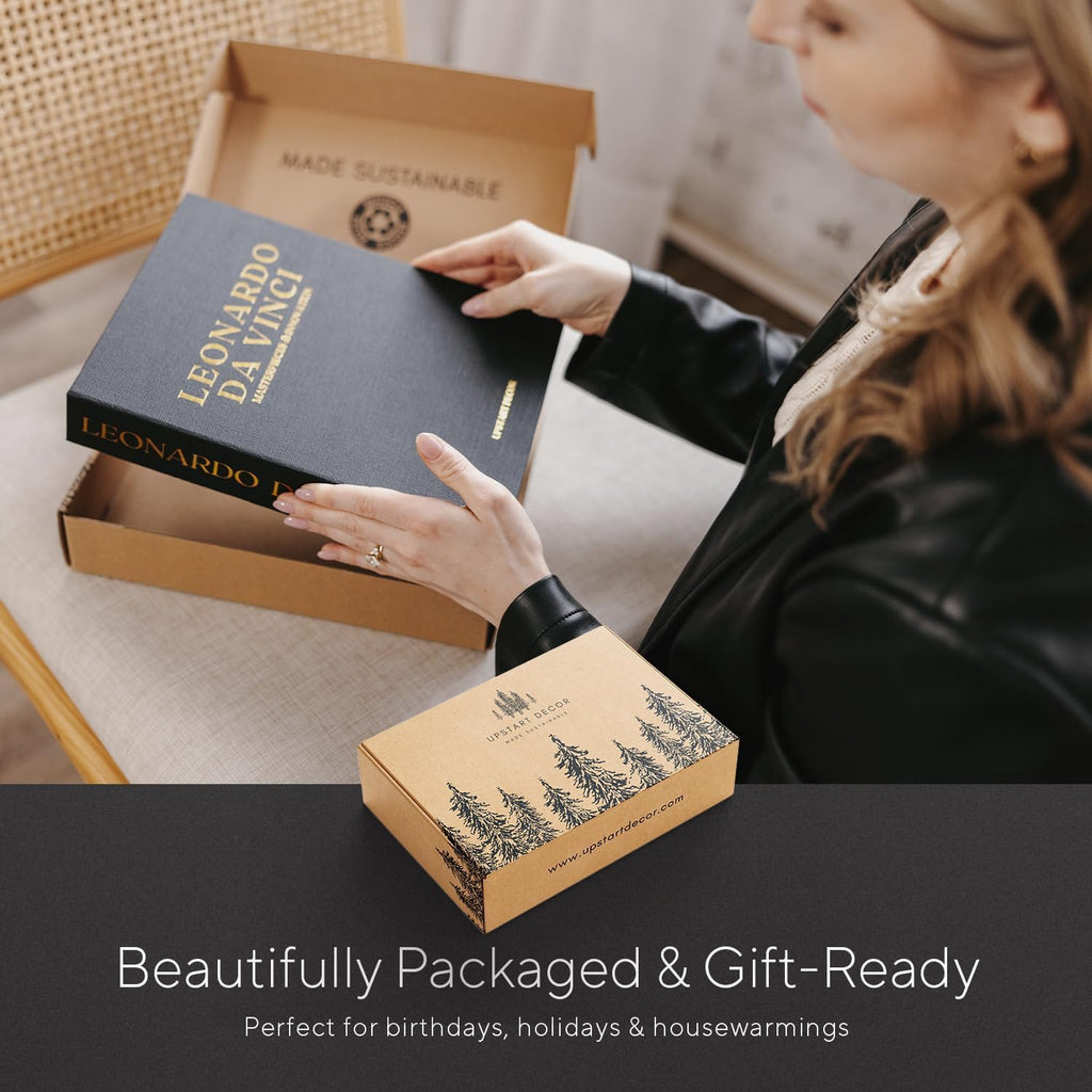 Linen Decorative Books Set of 3, Large Woven Faux Books with Hidden Storage | Magnetic nested fake book boxes in
