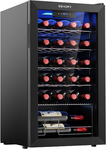25 bottle Wine Cooler Refrigerator, Freestanding Compressor Wine Fridge with Adjustable Temperature and Digital